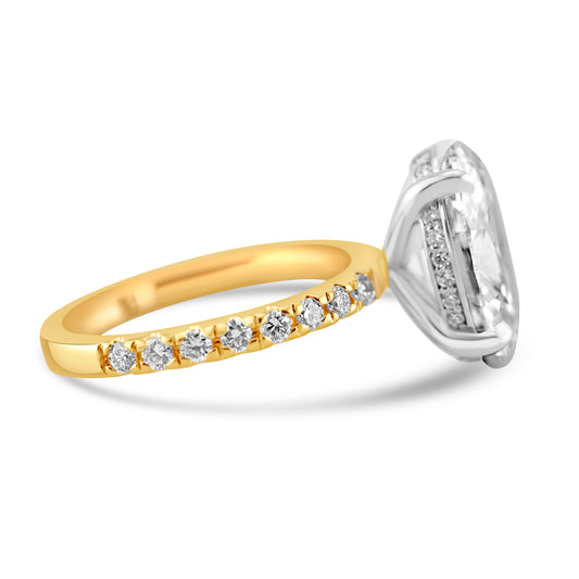 14k Yellow Gold 3.75ct Lab Grown Oval Diamond Engagement Ring