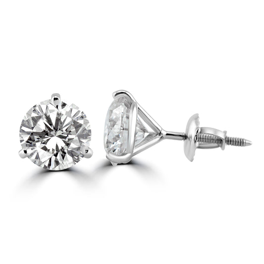 14k White Gold 3.60ctw Lab Grown Round Diamond Stud Earrings