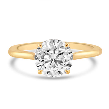 14k Yellow Gold 1.50ct Lab Grown Round Diamond Solitaire Engagement Ring