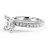 14k White Gold 2.00ct Emerald Diamond Band Engagement Ring