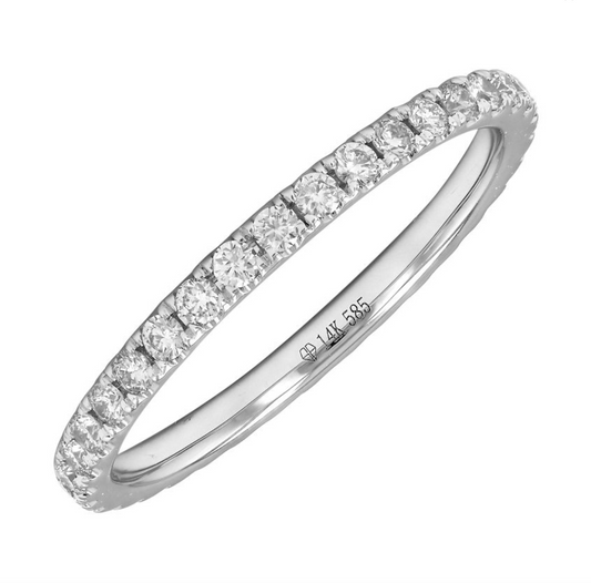 14k White Gold Round Diamond Eternity Band .45ctw