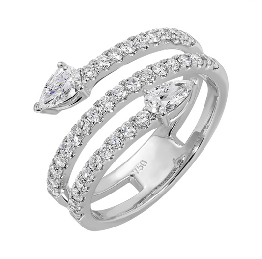 18k White Gold Diamond Wrap Ring 1.00ctw