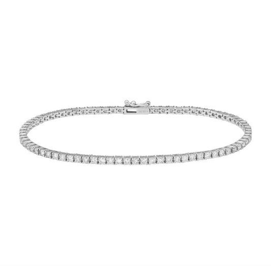 14k White Gold Classic Diamond Tennis Bracelet 1.00ctw