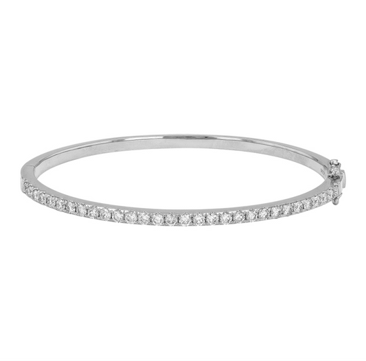 14k White Gold Diamond Bangle 1.55ctw