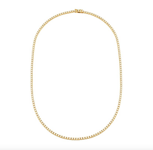 14k Yellow Gold 2.35ctw Classic Diamond Tennis Necklace