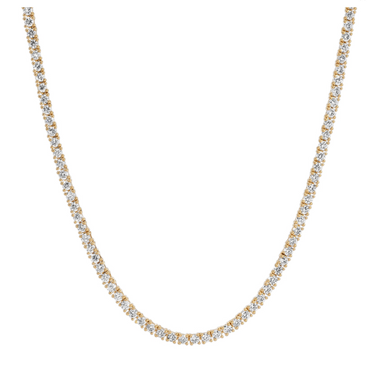 14k Yellow Gold 3.60ctw Classic Diamond Tennis Necklace
