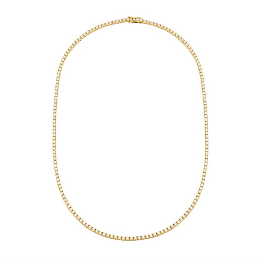 14k Yellow Gold 5.00ctw Classic Diamond Tennis Necklace