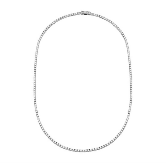 14k White Gold Classic Diamond Tennis Necklace 5.00ctw
