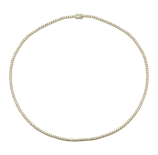 14k Yellow Gold 5.75ctw 3-Prong Diamond Tennis Necklace