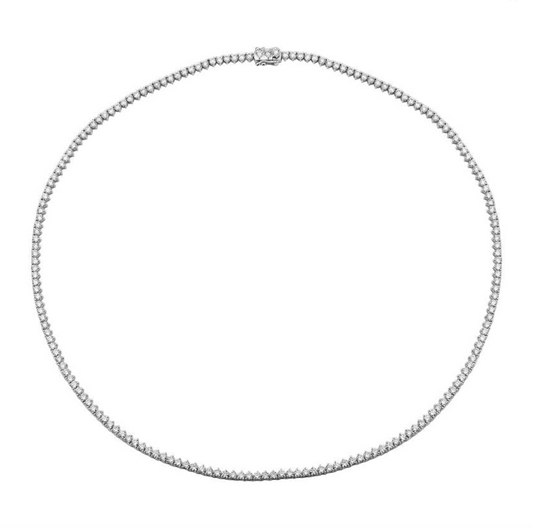 14k White Gold 5.75ctw 3-Prong Diamond Tennis Necklace