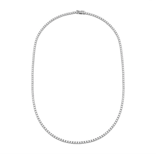 14k White Gold 8.60ctw Classic Diamond Tennis Necklace