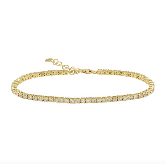 14k Yellow Gold 1.80ctw Classic Diamond Tennis Bracelet