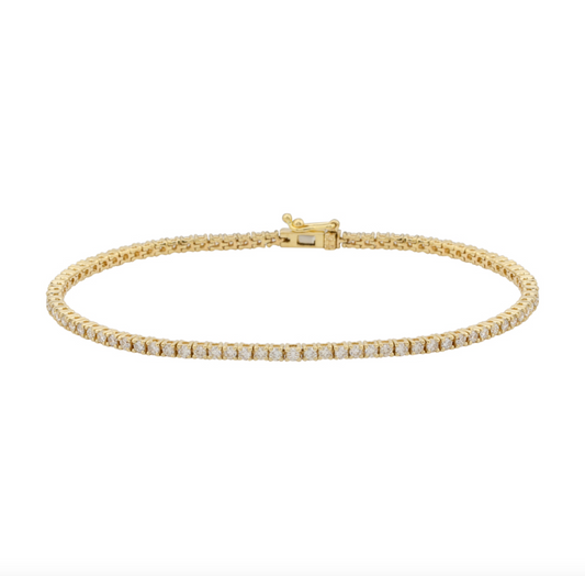 14k Yellow Gold 2.00ctw Classic Diamond Tennis Bracelet