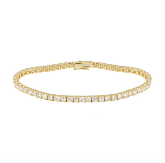 14k Yellow Gold Classic Diamond Tennis Bracelet 5.00ctw