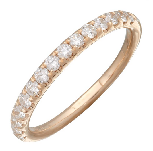 14k Rose Gold Round Diamond Band .45ctw