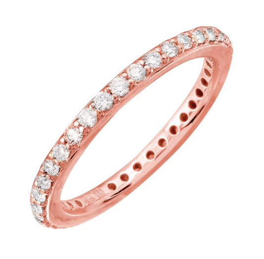 14k Rose Gold Round Diamond Eternity Band .40ctw