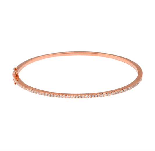 14k Rose Gold Diamond Bangle .50ctw
