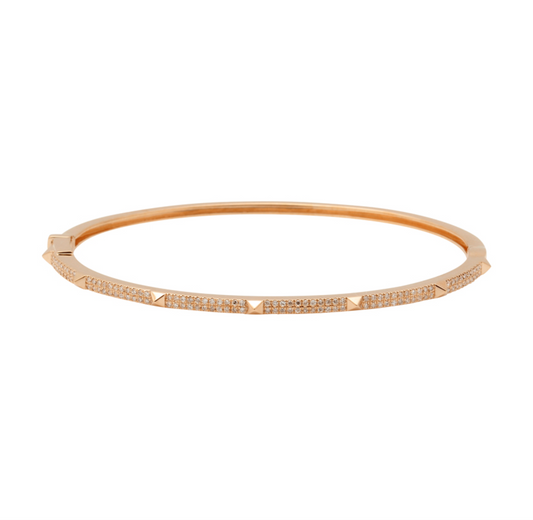 14k Rose Gold Diamond Pyramid Bangle .35ctw