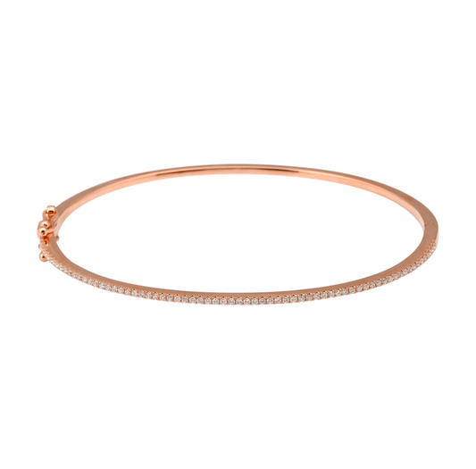 14k Rose Gold Diamond Bangle .30ctw