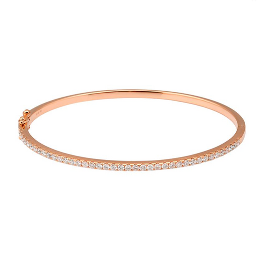 14k Rose Gold Diamond Bangle 1.00ctw