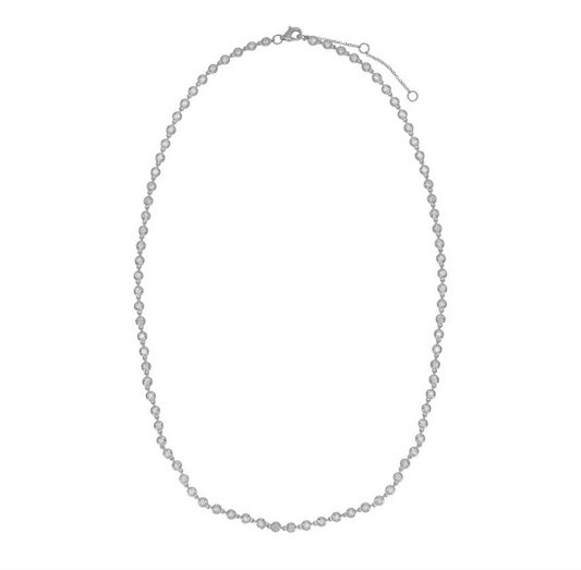 14k White Gold Bezel Diamond Tennis Necklace 1.65ctw