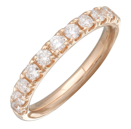 14k Rose Gold Round Diamond Band .70ctw