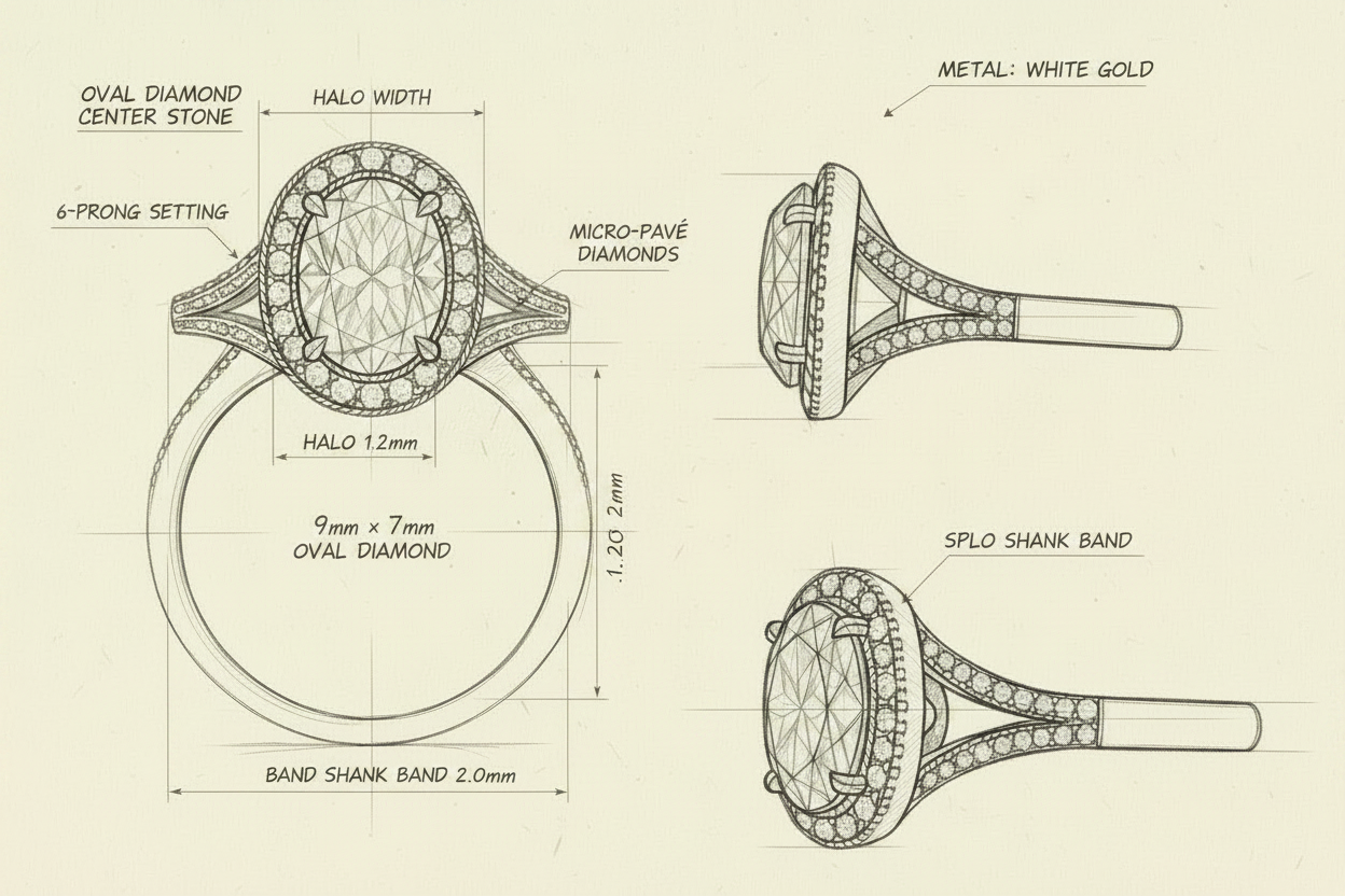 Custom Engagement Ring Design Using CAD Technology – Jean Pierre Jewelers