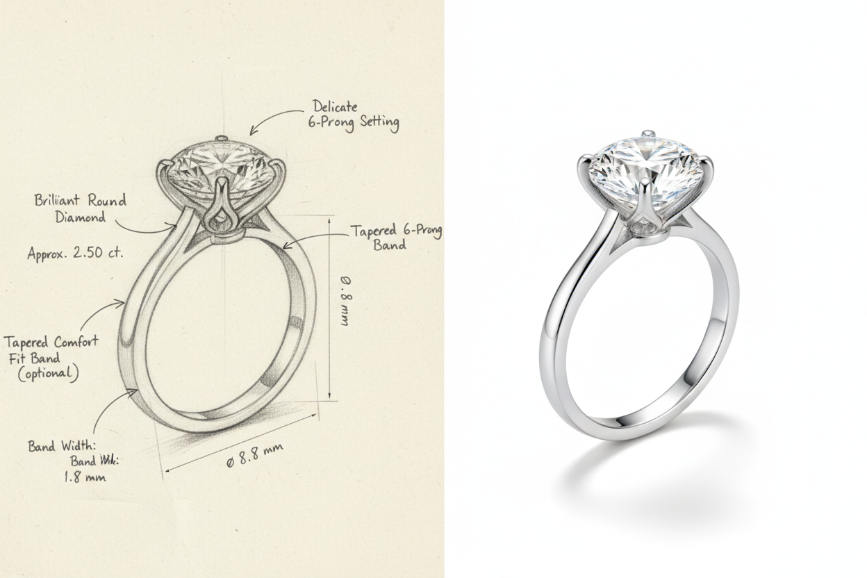 Jean Ring Insurance Custom Engagement Ring Design Services Utilizing Computer Aided Design ...