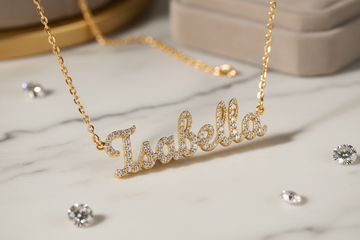 Custom Diamond and Gold Name or Initial Necklace