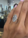 14k Yellow Gold 5.00ct Lab Grown Moval Diamond Invisible Halo Solitaire Engagement Ring