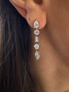 14k White Gold Lab Grown Multi Shape Diamond Drop Earrings 2.70ctw