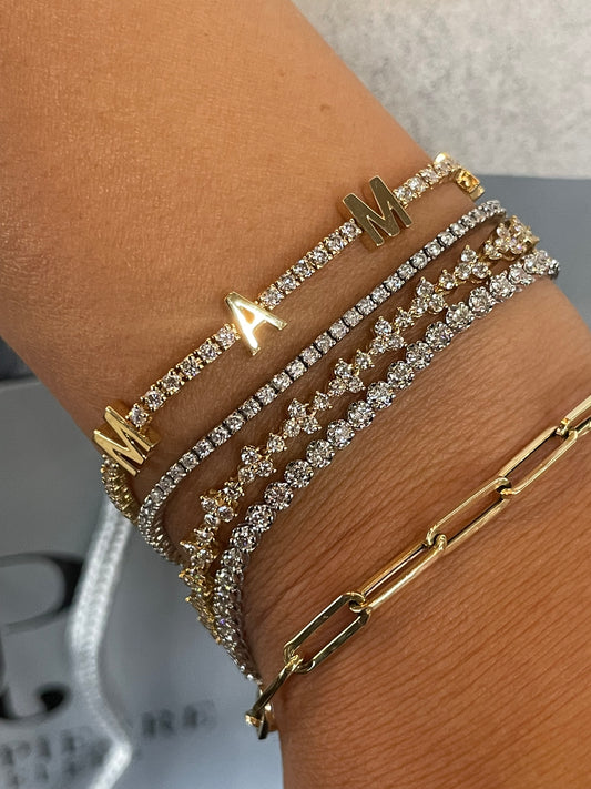 14k Yellow Gold MAMA Classic Diamond Tennis Bracelet 1.55ctw