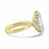 18k Yellow Gold 7.00ct Lab Grown Moval Diamond Invisible Halo Solitaire Engagement Ring