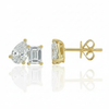 14k Yellow Gold Lab Grown Toi Et Moi Diamond Stud Earrings 2.00ctw