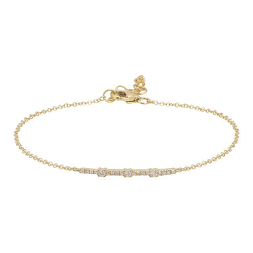 14k Yellow Gold Diamond Bar Chain Bracelet