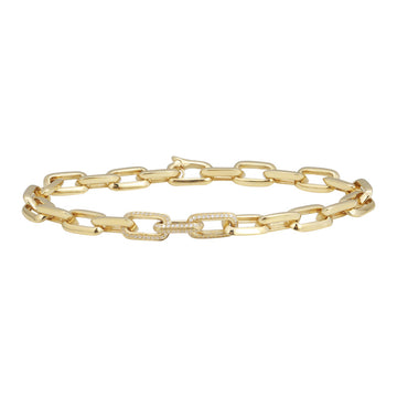 14k Yellow Gold 3 Diamond Link Bracelet