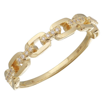 14k Yellow Gold Link & Diamond Ring