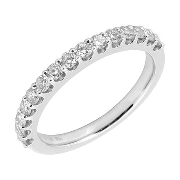 14k White Gold Shared Prong Round Diamond Band .55ct