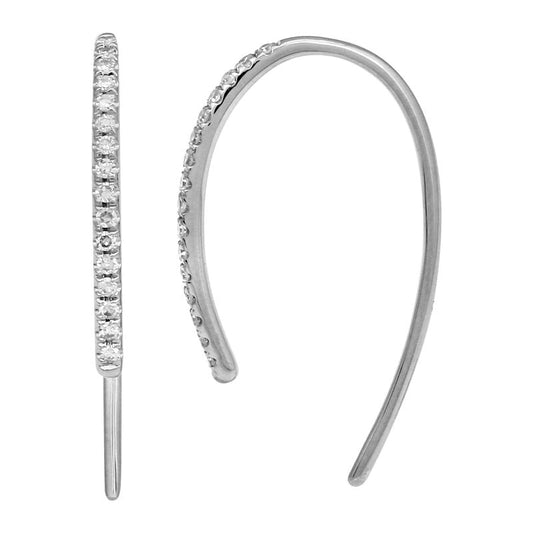 14k White Gold Diamond Threader Earrings