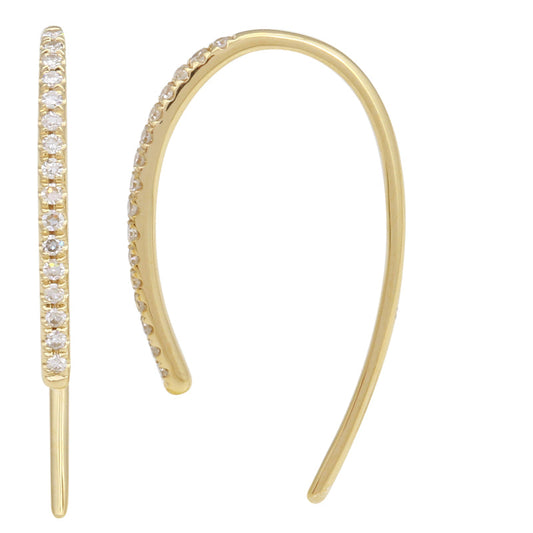 14k Yellow Gold Diamond Threader Earrings