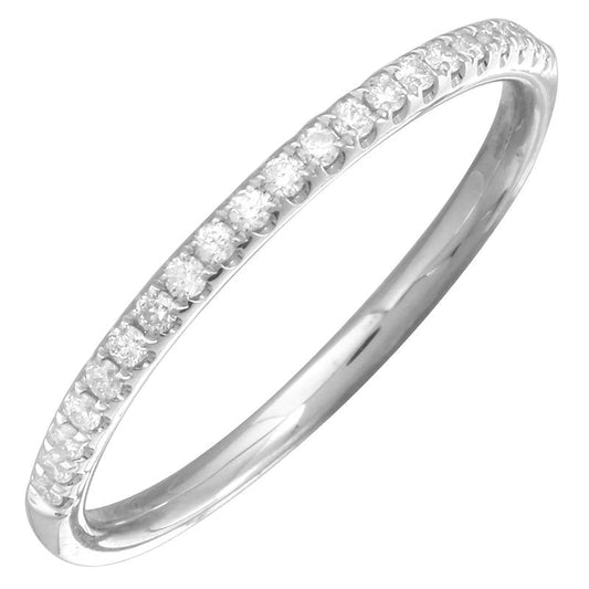 14k White Gold Diamond Band .15ct