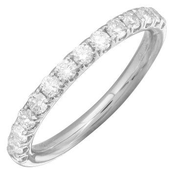 14k White Gold Round Diamond Band .50ctw