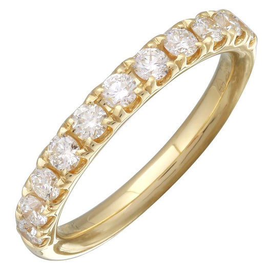 14k Yellow Gold Round Diamond Band .70ct