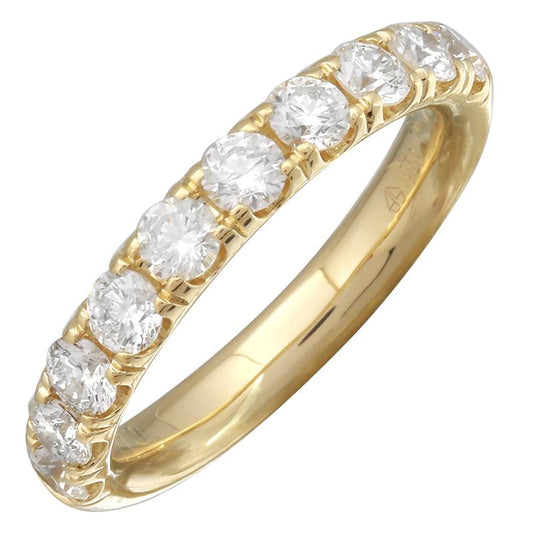 14k Yellow Gold Round Diamond Band 1.10ct