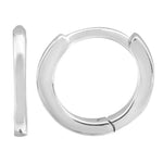 14k White Solid Gold Mini Huggie Earrings 9mm