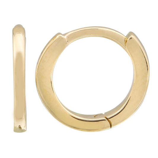 14k Yellow Gold Eternity Mini Round Huggie Earrings 9mm