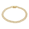 14k Yellow Gold Eternity Diamond Cuban Link Bracelet 1.10ctw