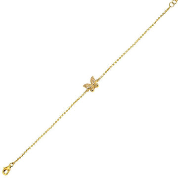 14k Yellow Gold Mini Butterfly Diamond Bracelet