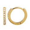 14k Yellow Gold Mini Diamond Huggie Earrings 9mm