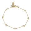 14k Yellow Gold Seven Diamond By Yard Bezel Bracelet .15ctw
